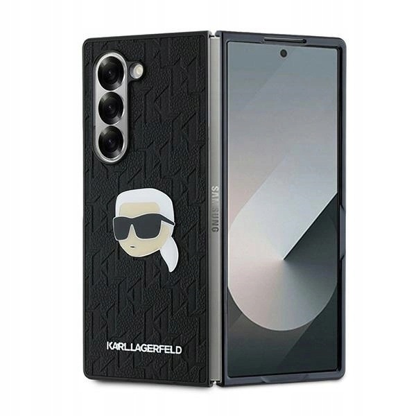 Pouzdro Karl Lagerfeld Saffiano Monogram Head Pin na Z Fold 6 černé