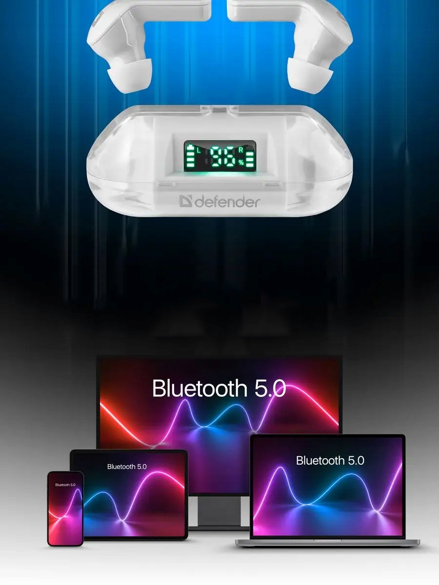 SŁUCHAWKI DEFENDER BLUETOOTH TWINS 916 BIAŁE — 14