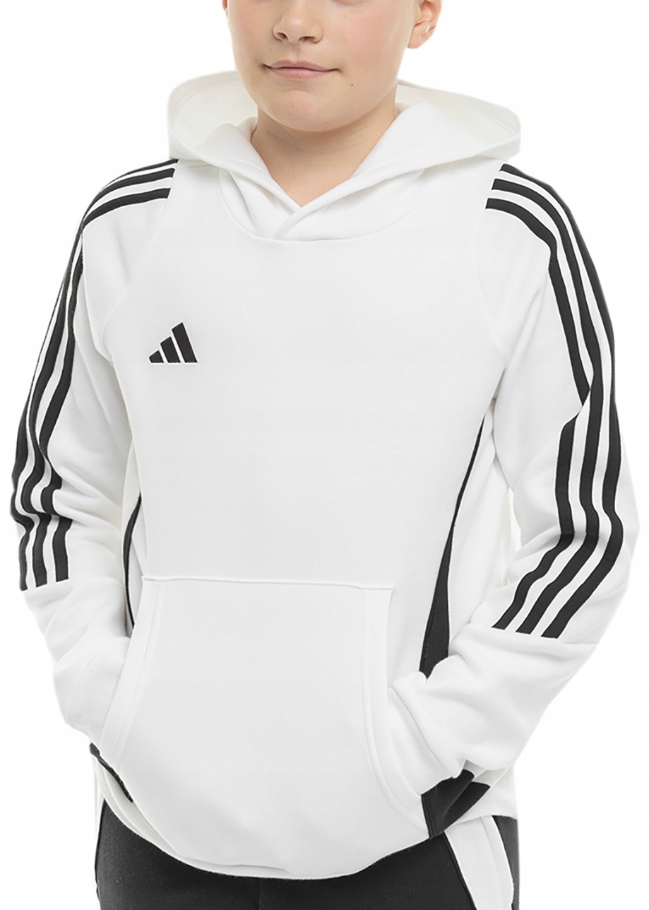 Bluza Dziecięca adidas Tiro 24 Kapturem Kangurka Dresowa Biała 164