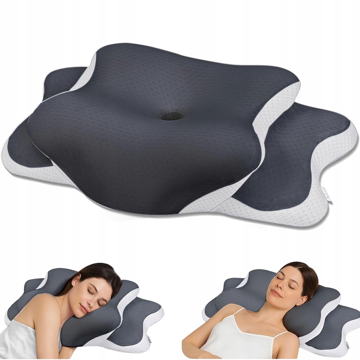 Poduszka Ortopedyczna Do Spania Pianka Memory 2 Wysokości Na Plecach I Boku