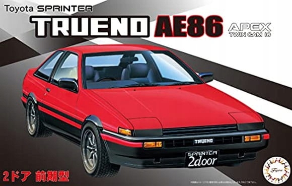 Fujimi Toyota Sprinter Trueno AE86 Apex Twincam Auto Na Lepení 1:24