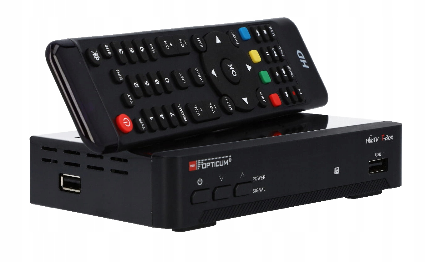2× Tuner naziemny DVB-T2 z HbbTV T-BOX Opticum HEVC