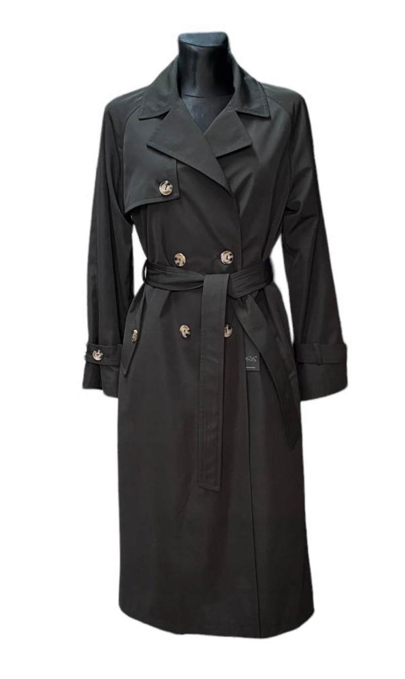 Moris dámský kabát černý trenčkot bez kapuce Delia velikost 42