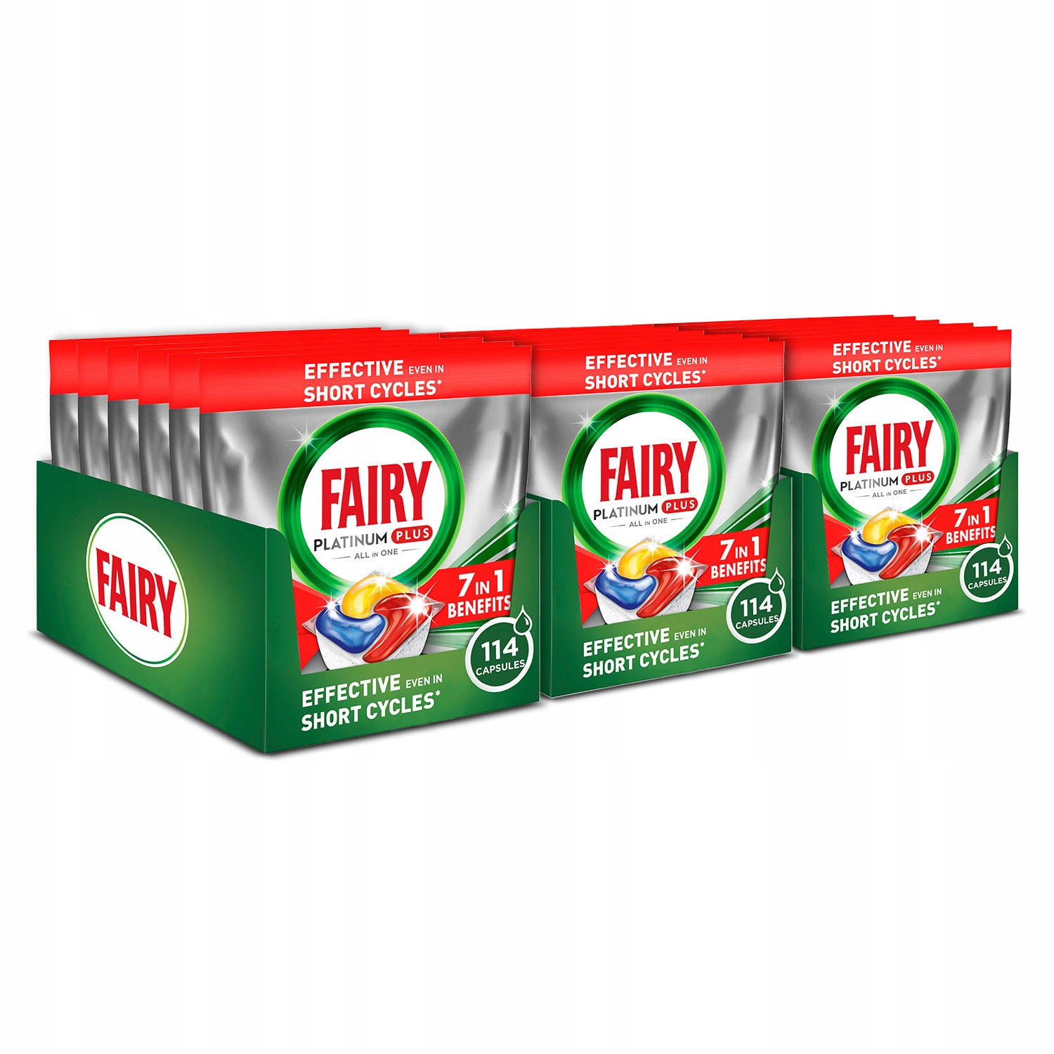 Zestaw Fairy Platinum Plus All in One Kapsułki do zmywarki 18x19 342 szt.