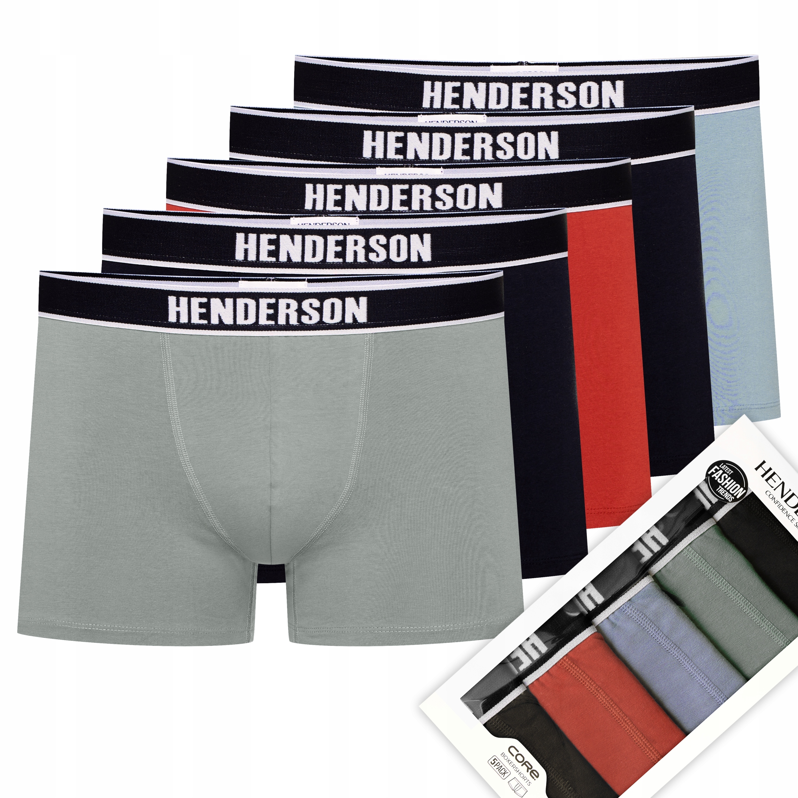 Pánské Boxerky Henderson Soon 42704 trenýrky S Dlouhou Nohavicí 5-BALENÍ XXL