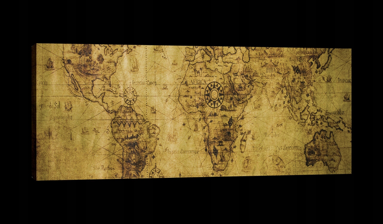 Obraz 145x45 Stará mapa světa antická vintage retro geografie cestování