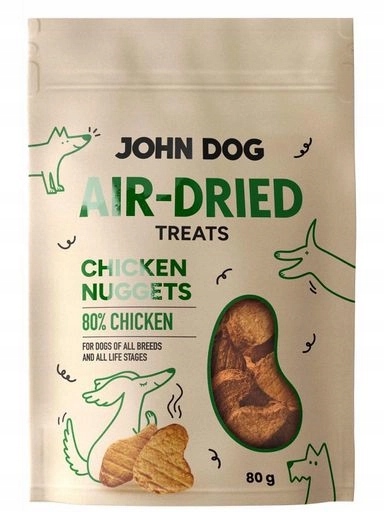 5 x JohnDog Air-Dried Nuggetsy kuřecí maso 80 g