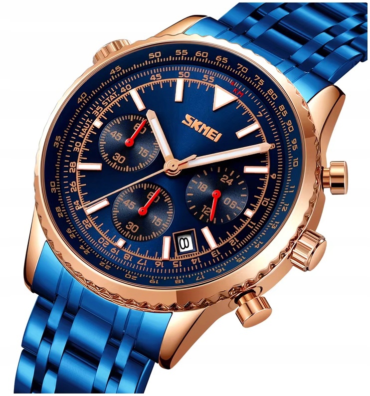 Pánské hodinky Skmei skm.193331e.mn ocelový náramek chronograf datumovka
