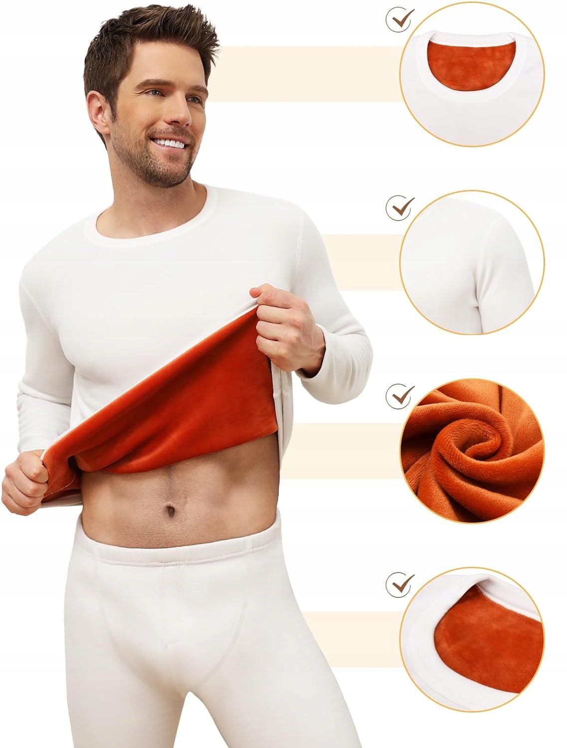 BIELIZNA TERMICZNA z podszewką z polaru MĘSKA KOMPLET DWUCZĘŚCIOWY roz XL Marka Inna marka