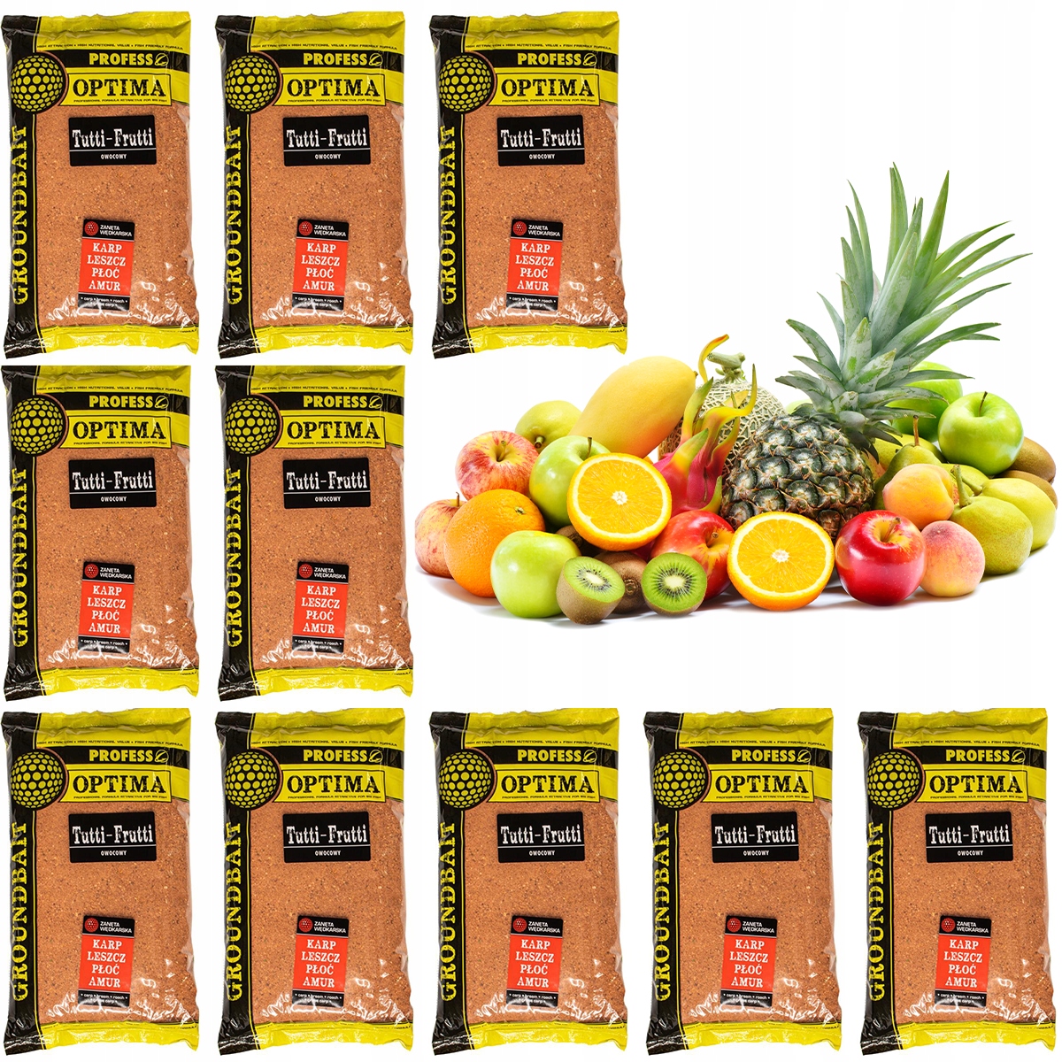 10 x Zanęta Profess Optima 1kg Tutti-Frutti
