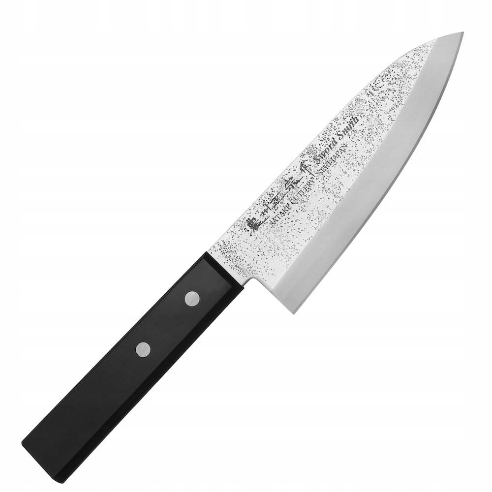 Satake Nashiji Black Pakka Japonský nôž na filetovanie Deba 56 Hrc 15,5 cm