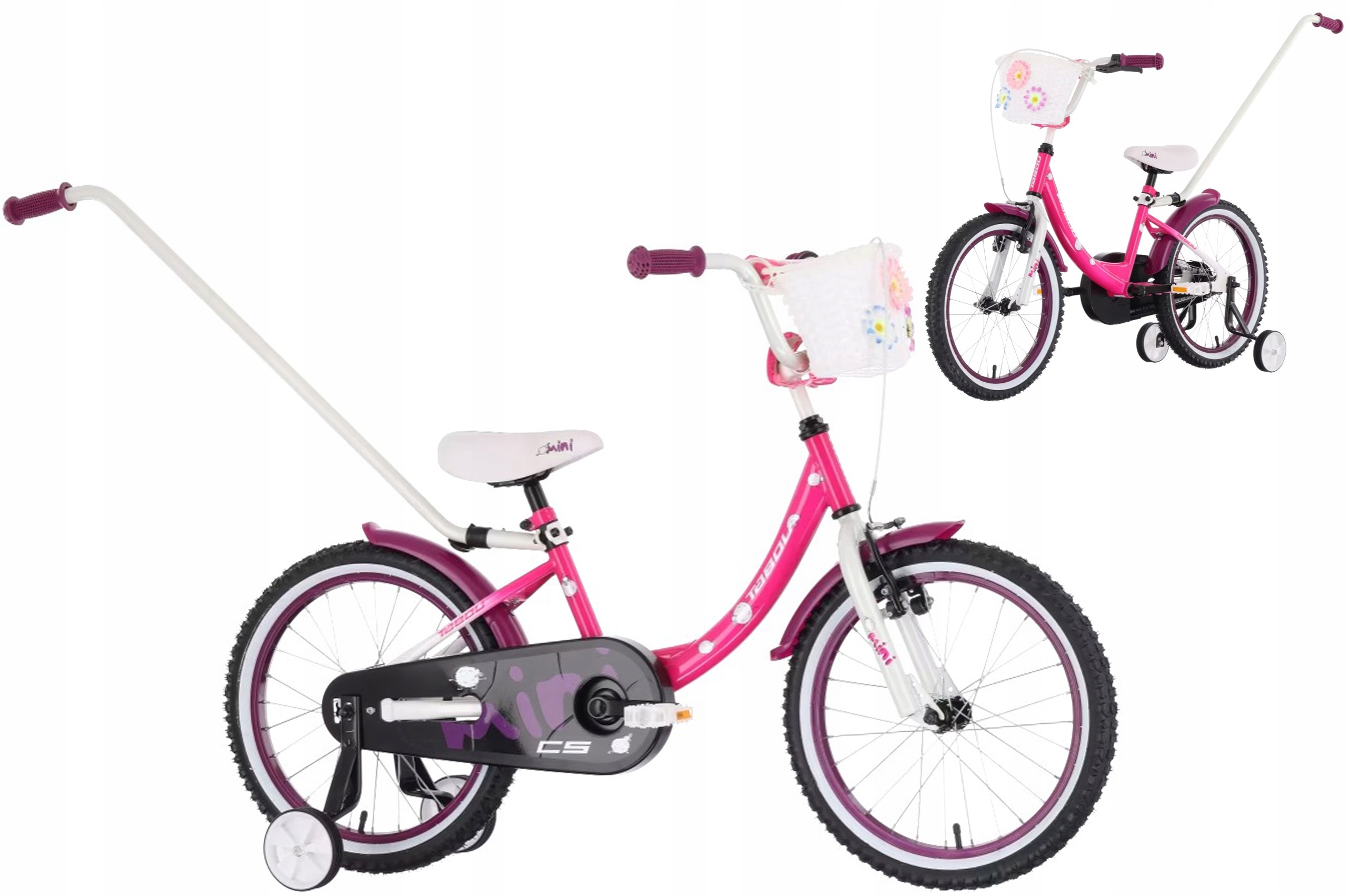 Rower dziecięcy 14" Tabou Miss Cs różowy biały R26