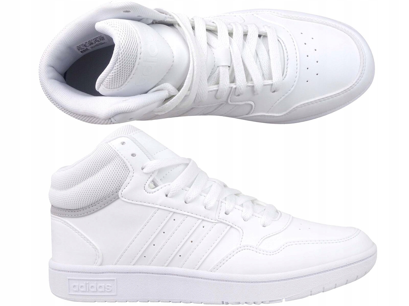 Adidas Hoops MID 3.0 K GW0401 Buty Dziecięce Trampki Wysokie Białe