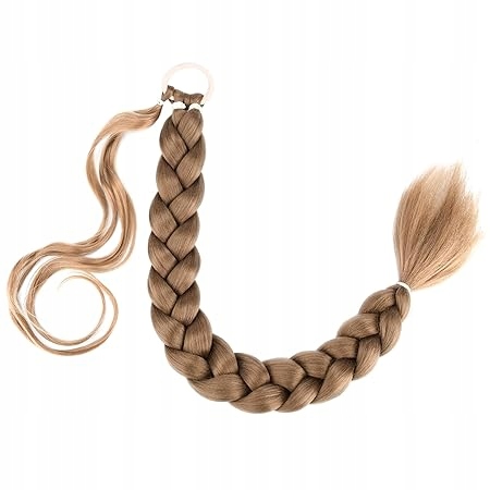 Dlouhý, Pletený Příčesek Konský Ocas Syntetický 76 CM Pro Zaplétání, Popelavě Hnědá