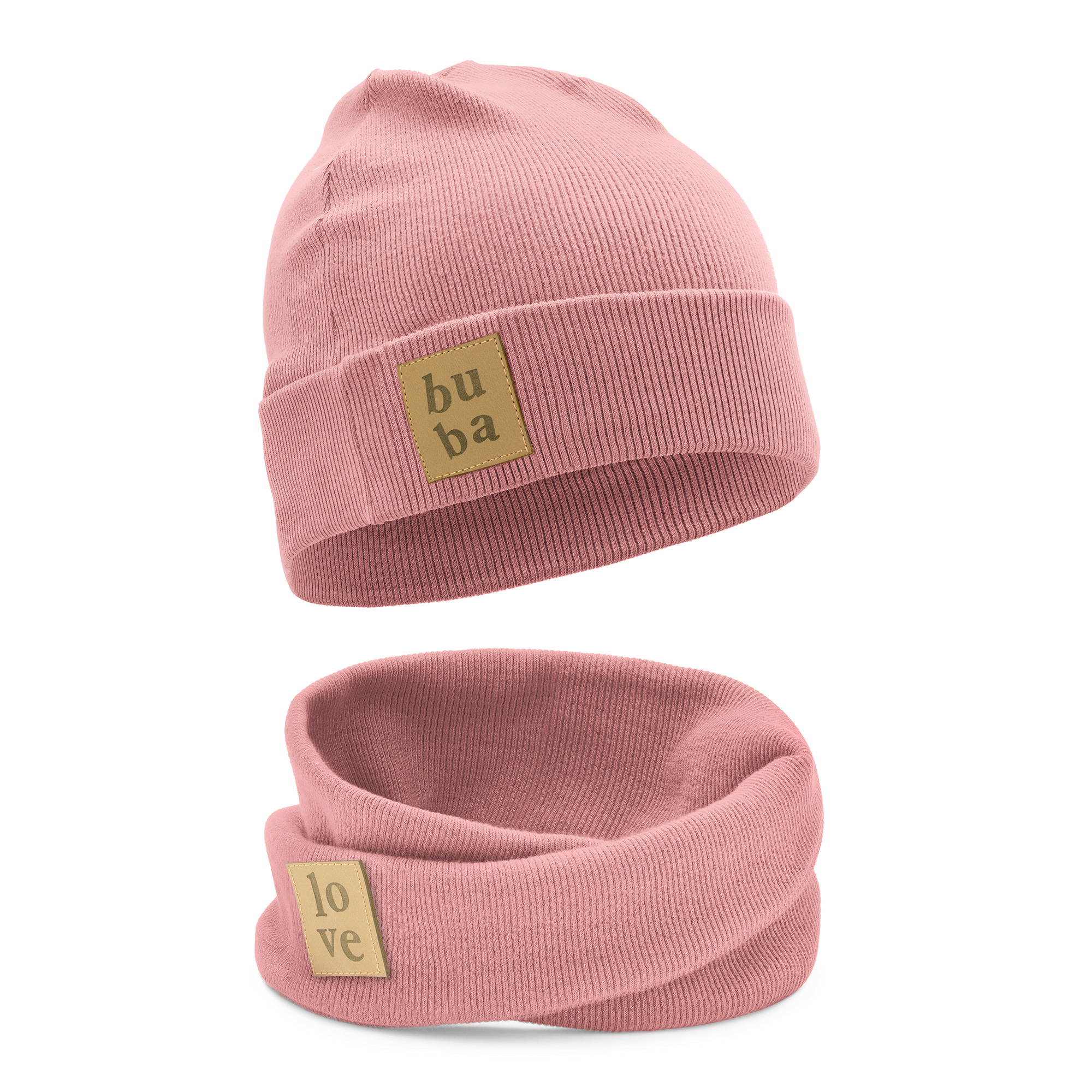 

Czapka dziecięca z kominem wiosna jesień różowa