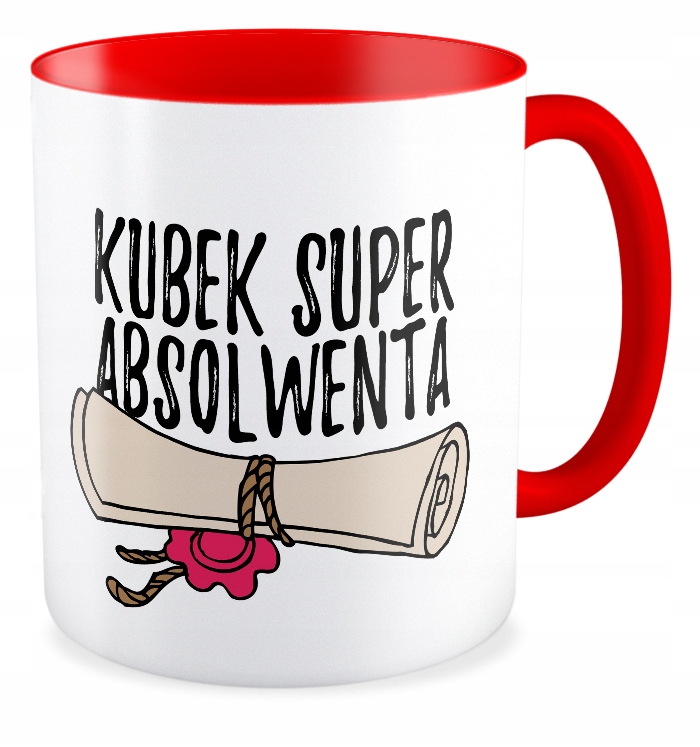 

Kubek czerwony prezent Absolwenta Zakończenie Roku