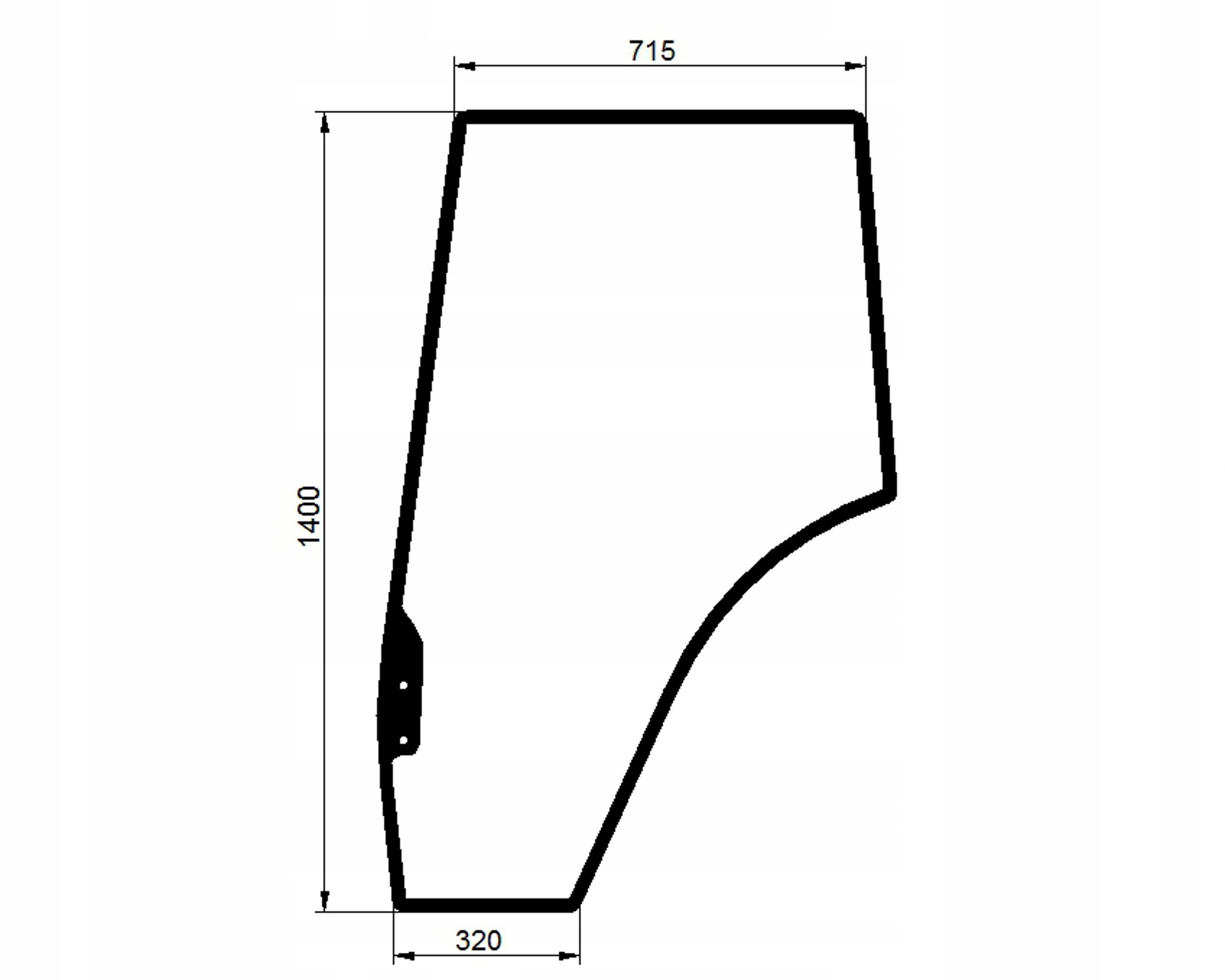 sklo Valtra Valmet Série T1, T2, N dveře levé