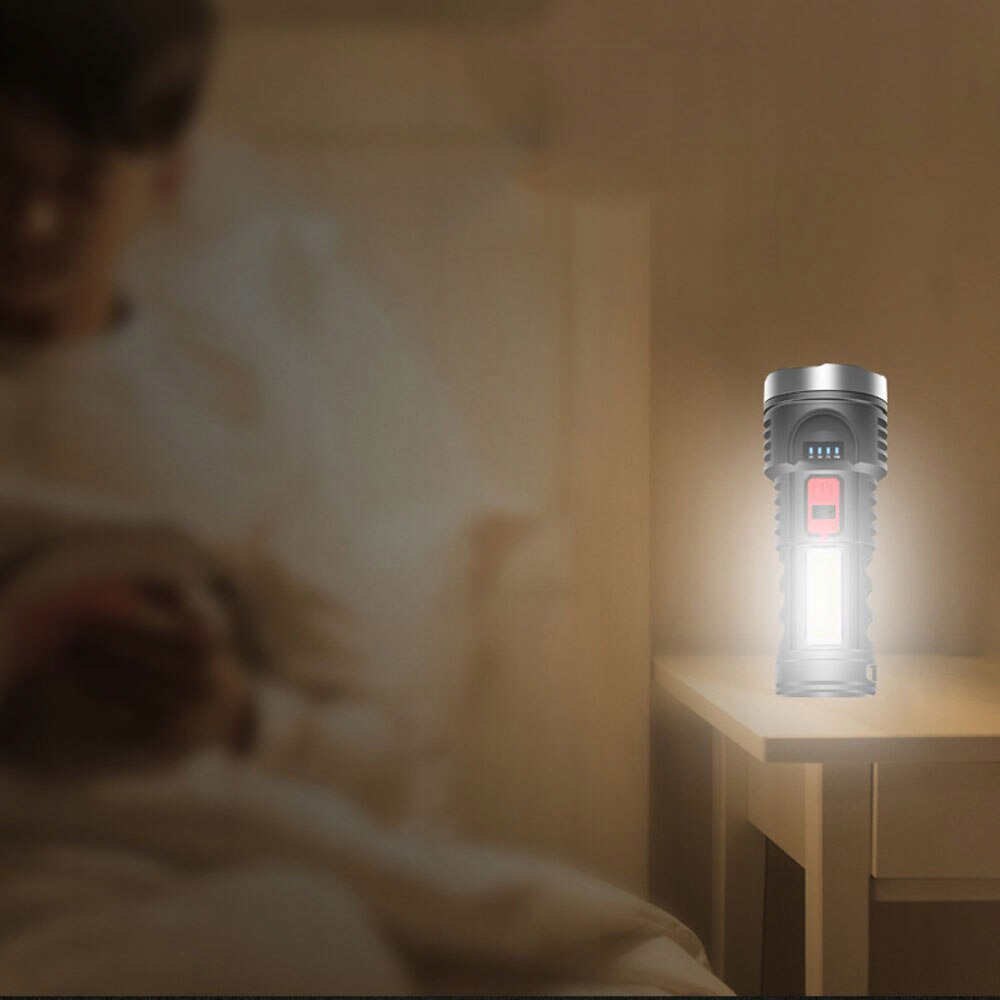 LATARKA AKUMULATOROWA LED + COB USB Liczba trybów 4