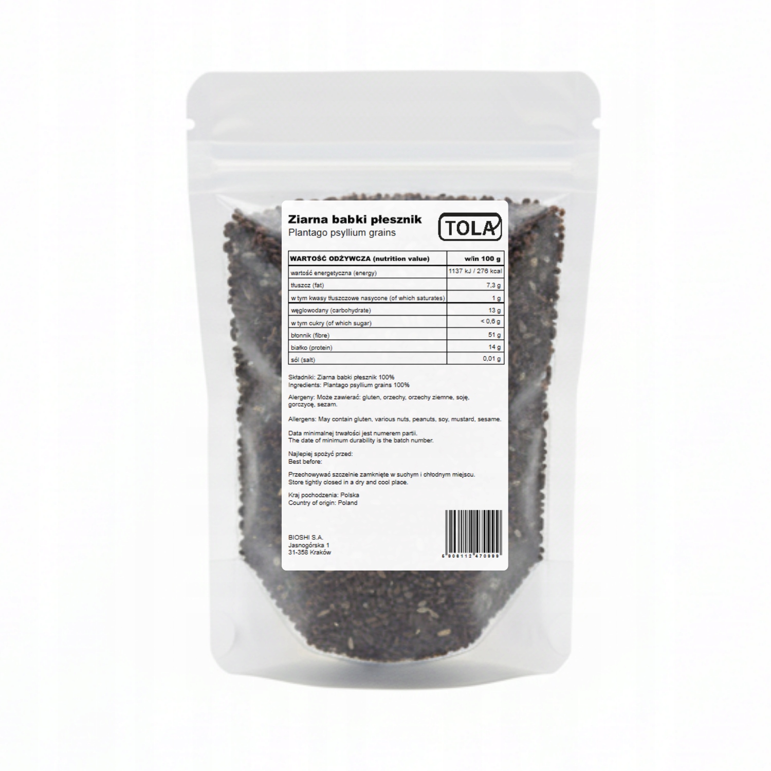 Levně Psyllium semena (psylium) 10 kg – přírodní, vysoká kvalita Tola