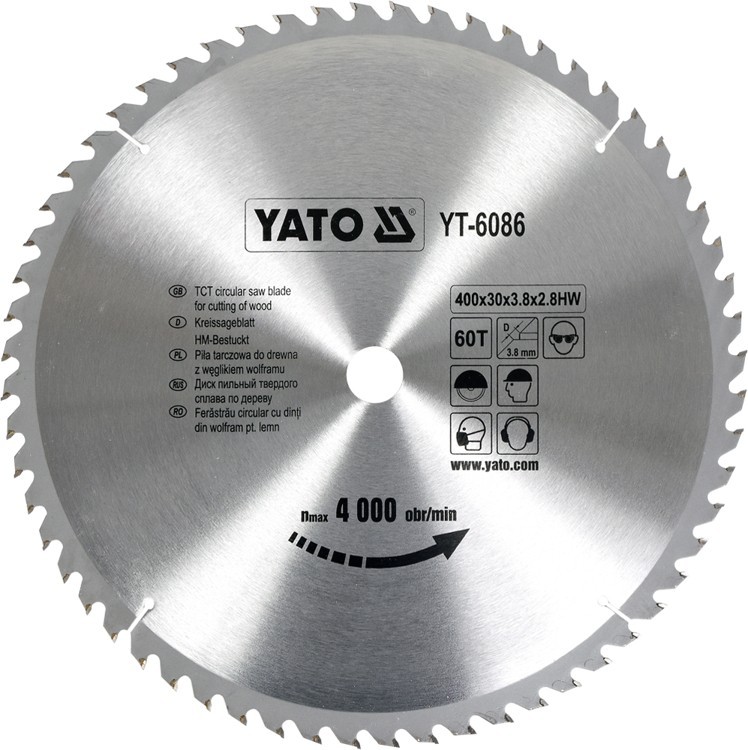 Tarcza Widiowa do Drewna 400mm x30mm 60 zębów Yato