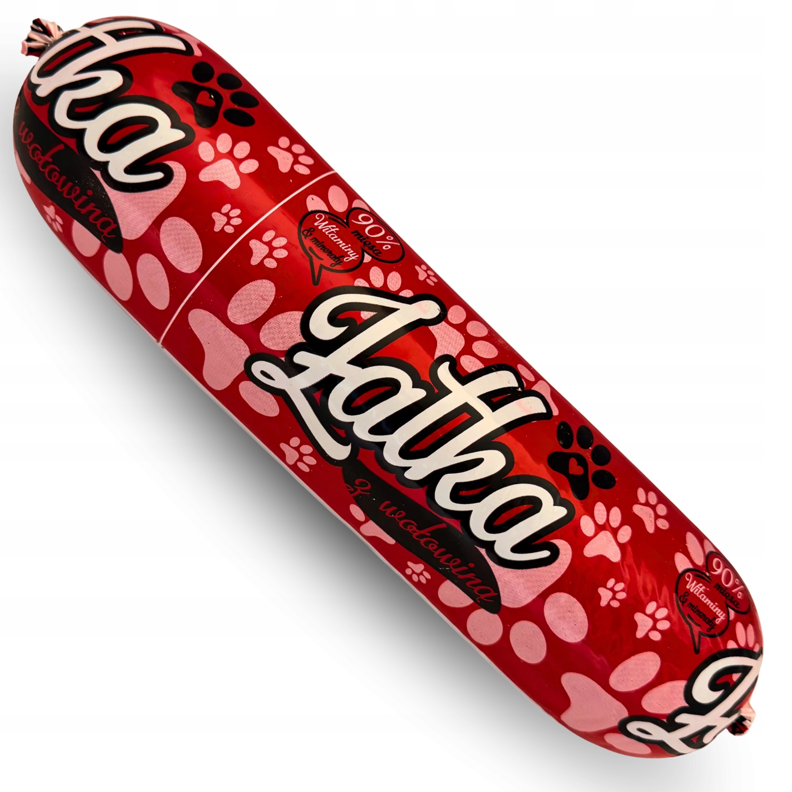 Levně 19ks x 1kg. Krmivo mokré pro psa tyčinka Latka s hovězím masem 90% masa