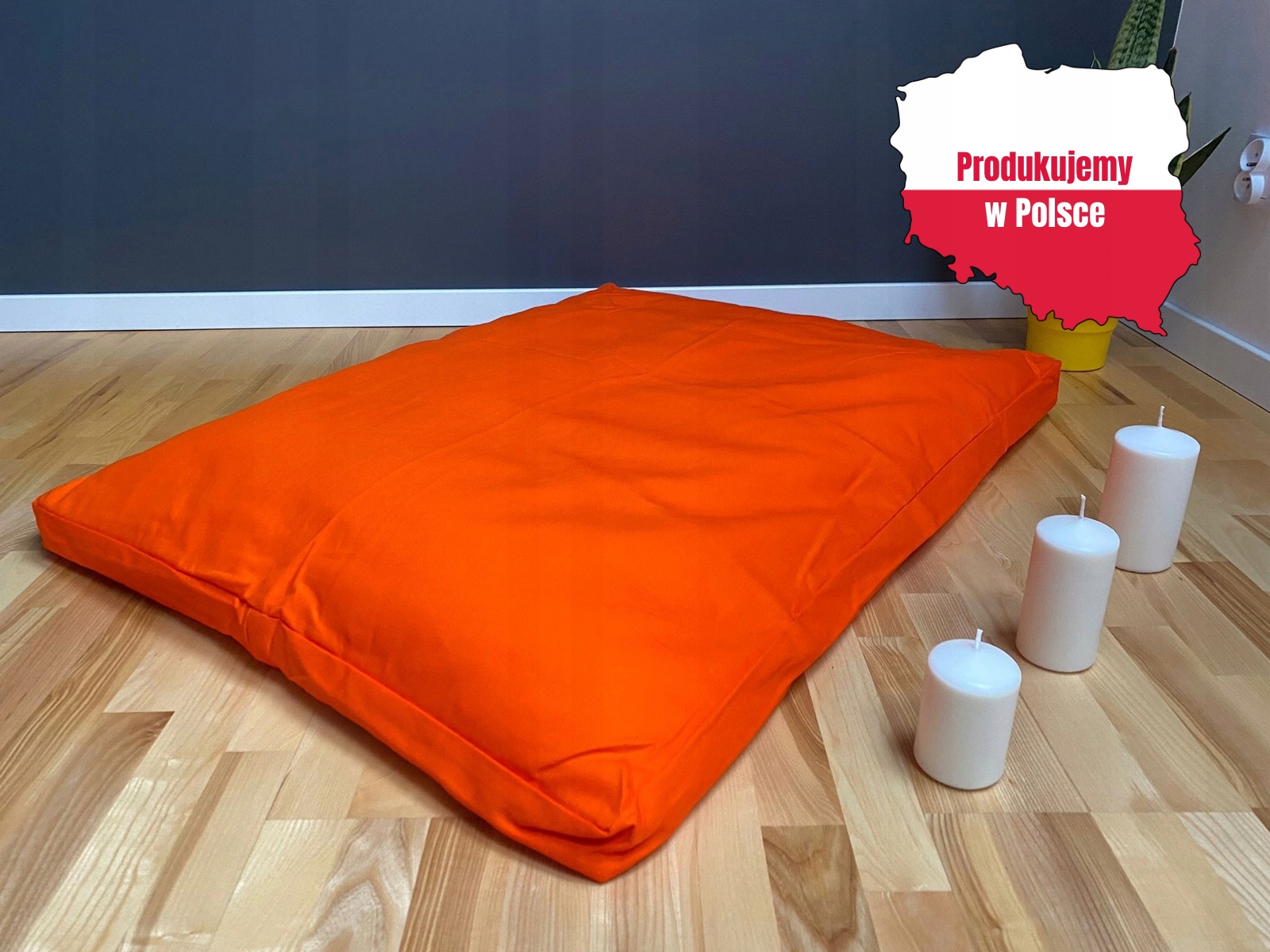 Polský Výrobek Meditační Podložka Zabuton 70x90 cm oranžová
