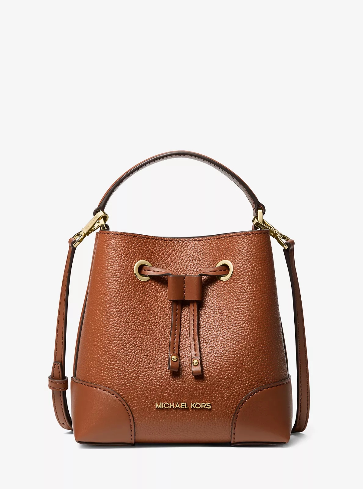Michael Kors dámská kožená kabelka, crossbody Mercer Bucket hnědá