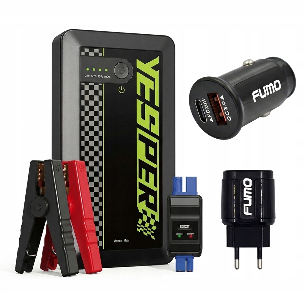 Małe Urządzenie Rozruchowe Jump Starter Buster Rozrusznik 12V 1200A Zestaw