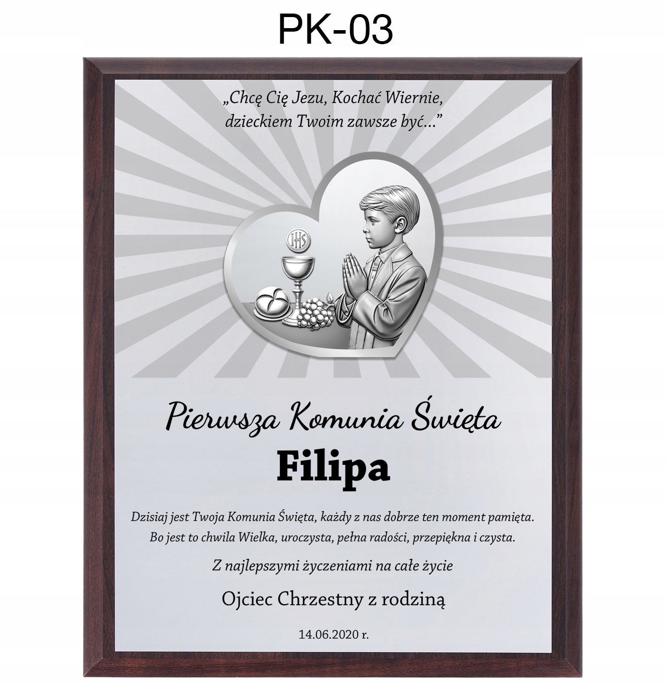 OBRAZEK NA KOMUNIĘ PAMIĄTKA PIERWSZEJ KOMUNII ŚWIĘTEJ PREZENT Z GRAWEREM Okazje komunia