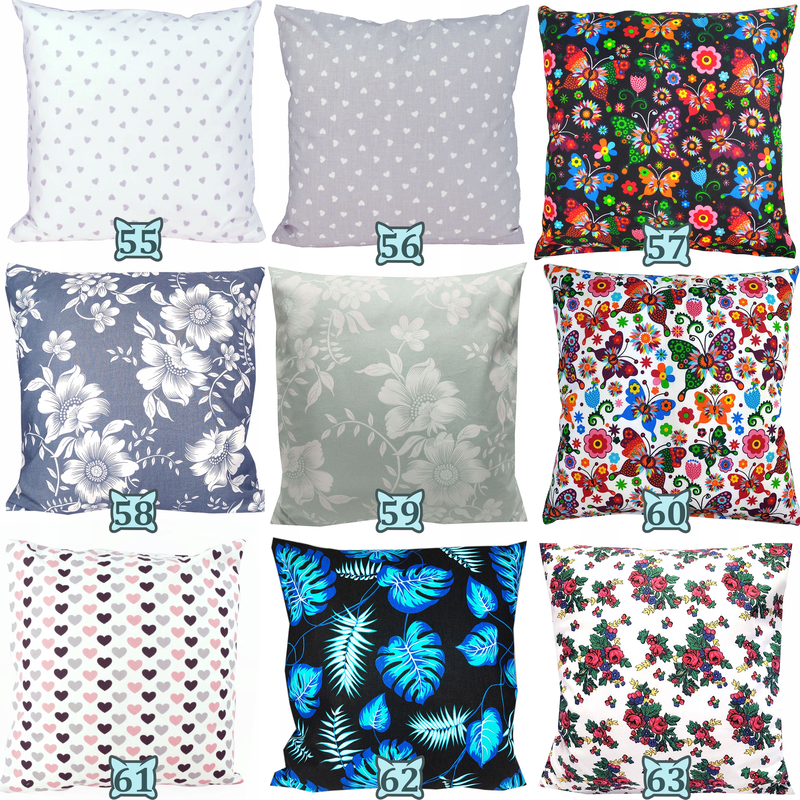 POSZEWKA NA JAŚKA 40x40 NA PODUSZKĘ BAWEŁNA WZORY Wymiary poduszki 40x40cm