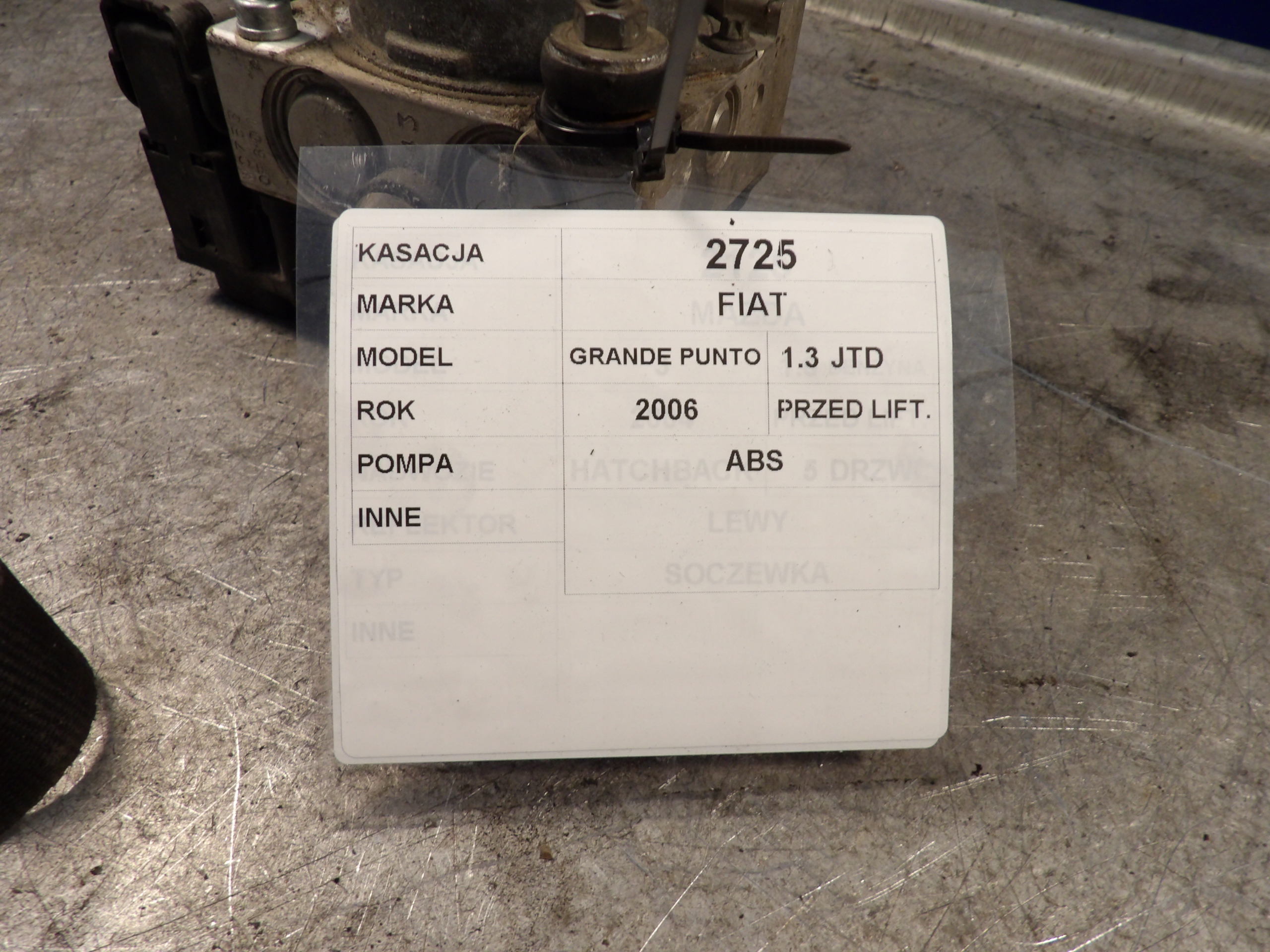 Fiat Grande Punto Pompa ABS 0265800421
