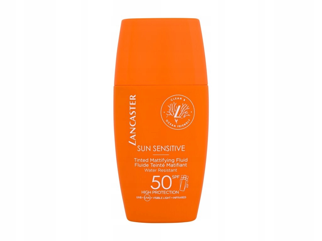Lancaster Sun Sensitive SPF50 tónovaný matující tekutý opalovací krém