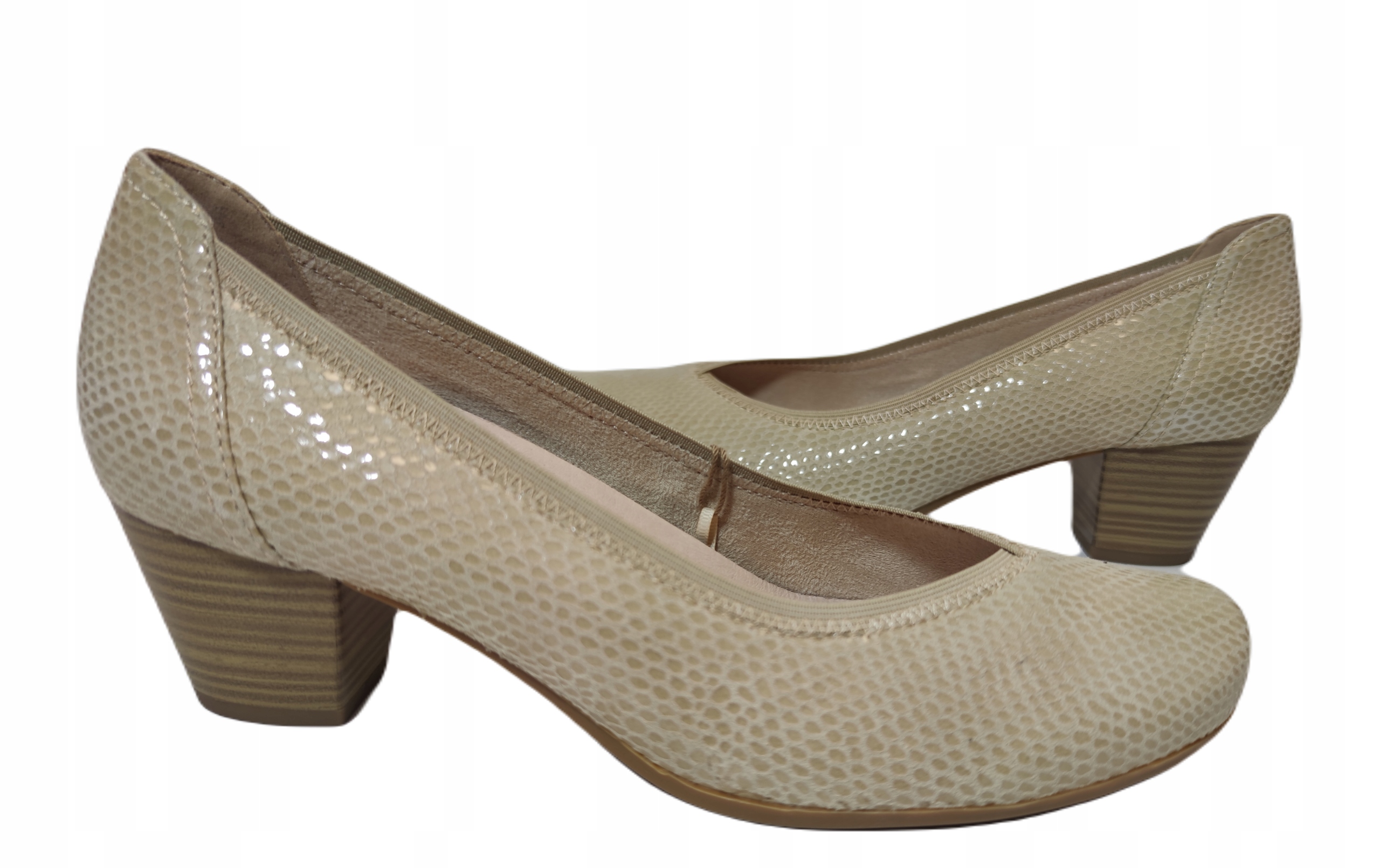 Pohodlná kůže Caprice 22301 béžová Tuhost H r37,5