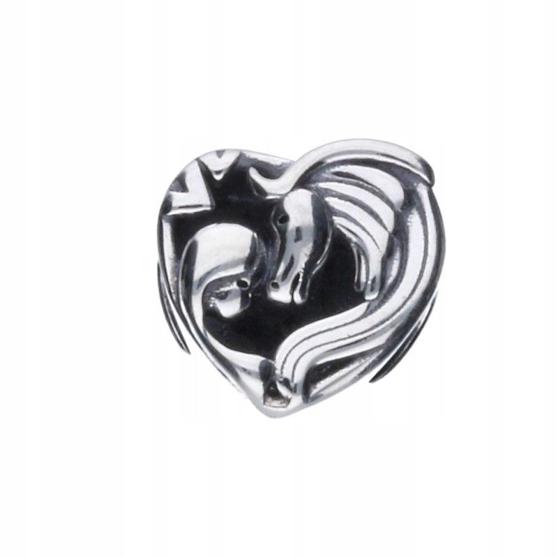 Stříbrný přívěsek Bead 925 I Love You Forever srdce s koněm pro náramky