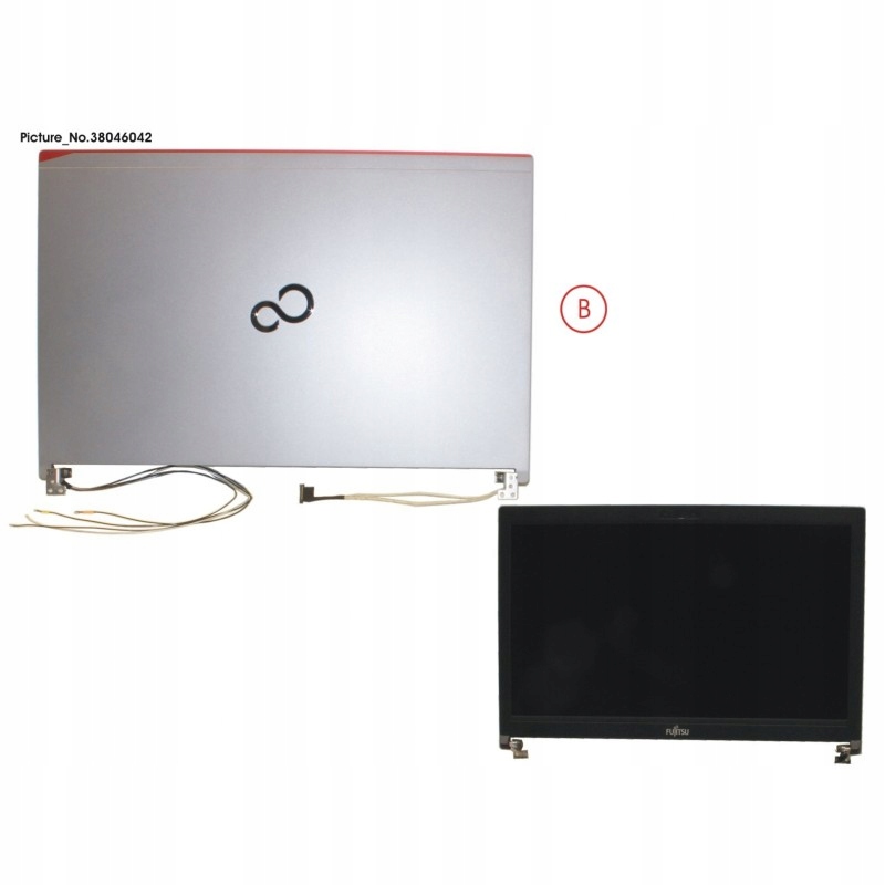 Nová horní klapka Fujitsu Lifebook E756, snímač, kamera, panty