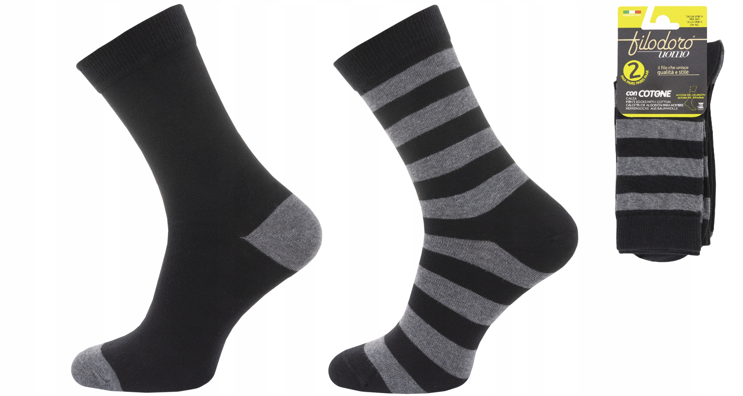 

Włoskie męskie bawełniane skarpety 2 pak (3)