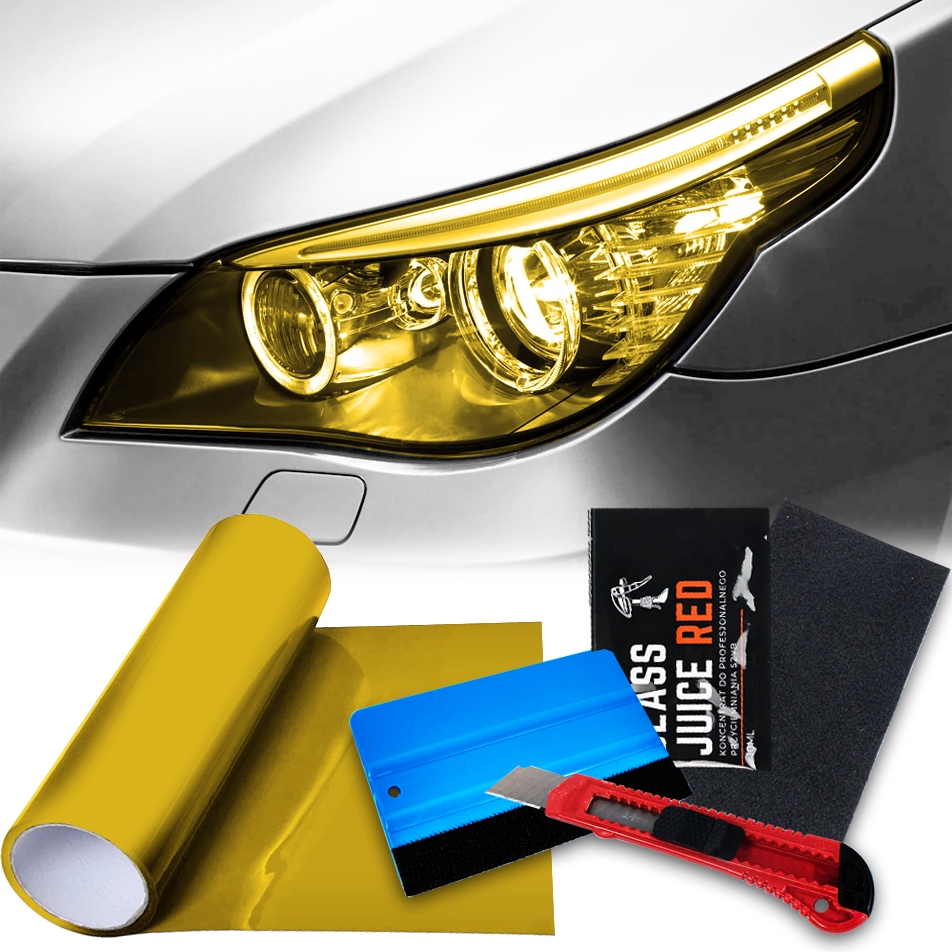 FOLIA DO PRZYCIEMNIANIA LAMP ŻÓŁTA + ZESTAW XXL