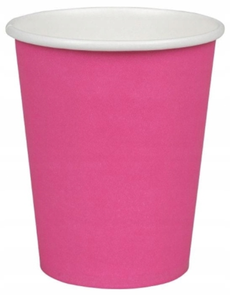 

Kubeczki papierowe jeden kolor różowe 270ml 14szt