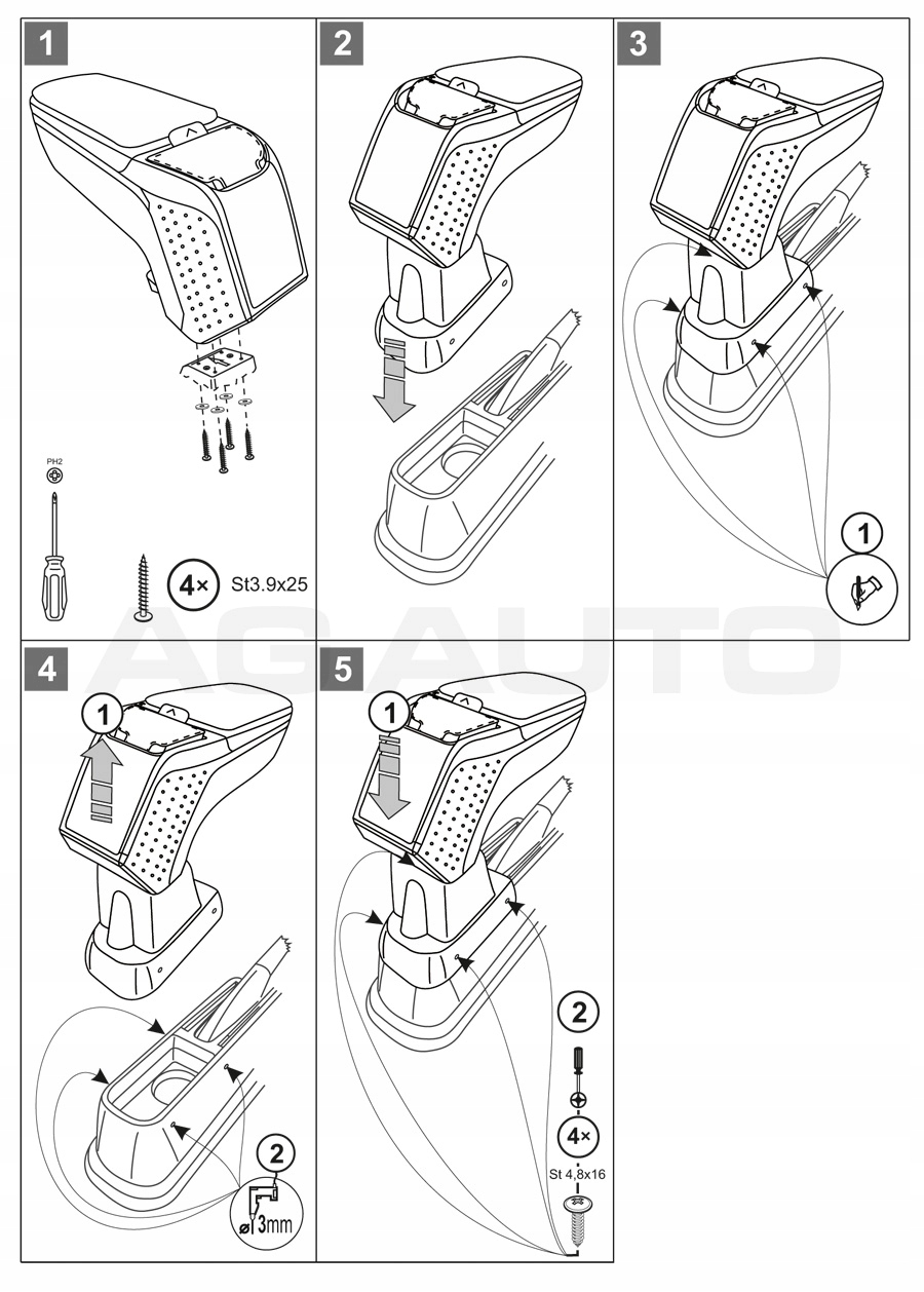 V00354 - ARMREST ARM 2 Fiat Grande Punto, 2005 -, Sil, b