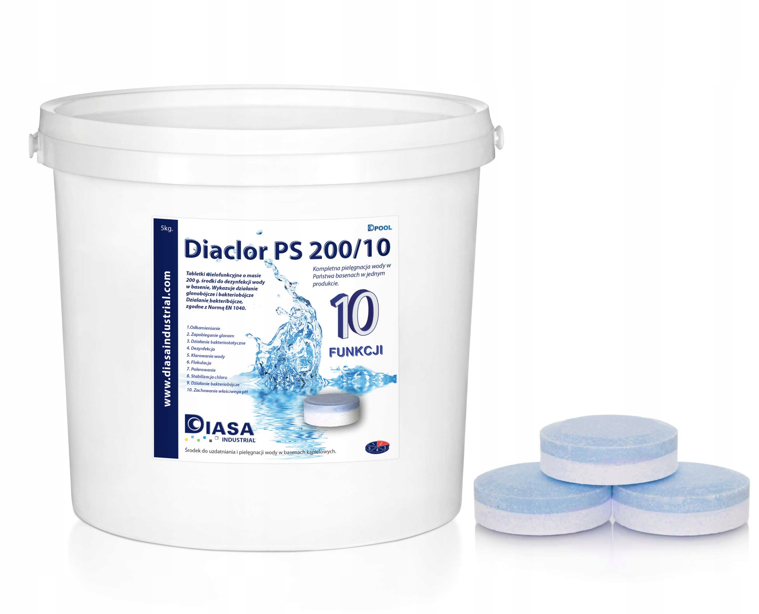 

Chlor Multi Tabletki 10 Action Diasa 10w1 200g 5kg