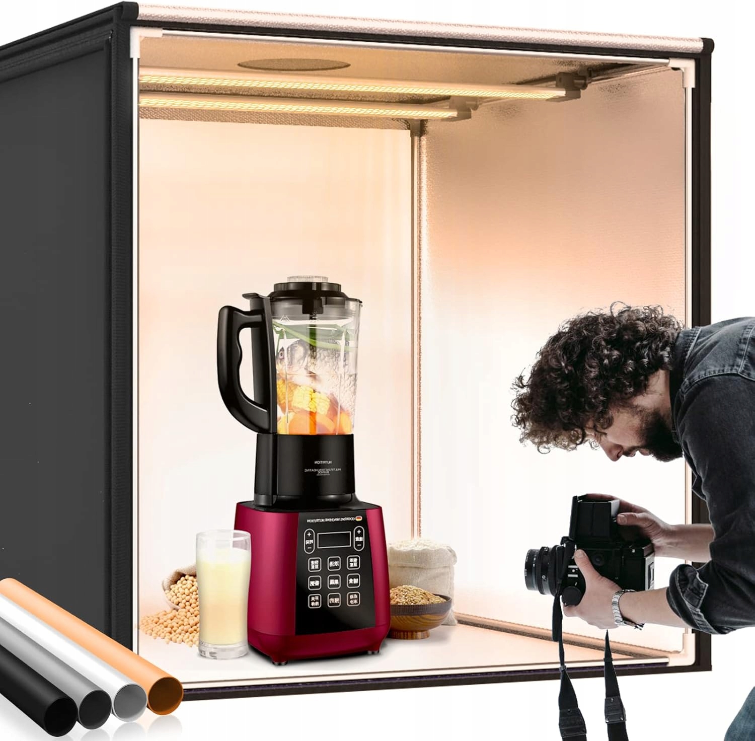 Stan Bezstínový Led Fositan 80X80 CM Fotografický Studiový Fotobox