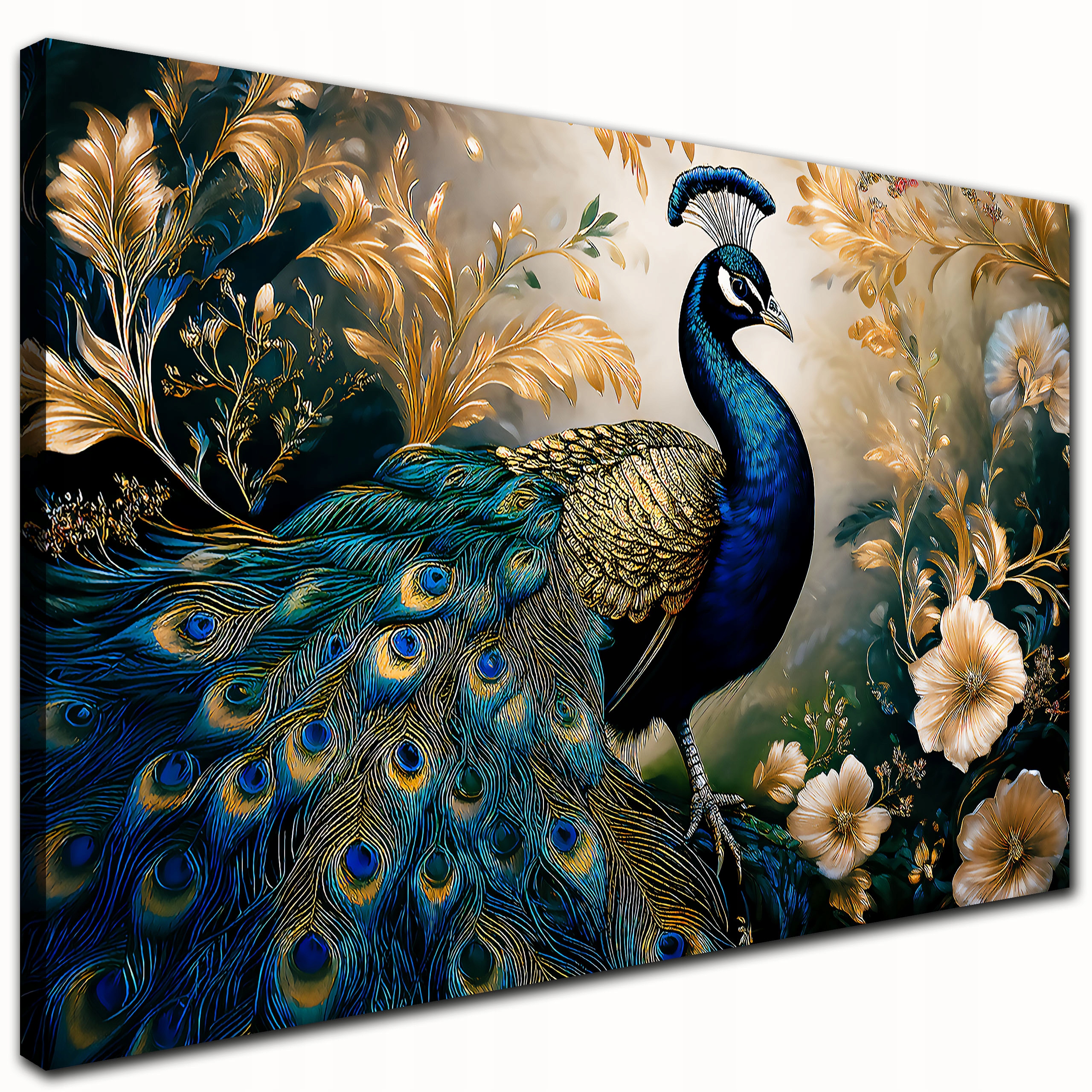 Obraz na płótnie na ścianę do salonu Królewski ptak Paw Niebieski 120x80