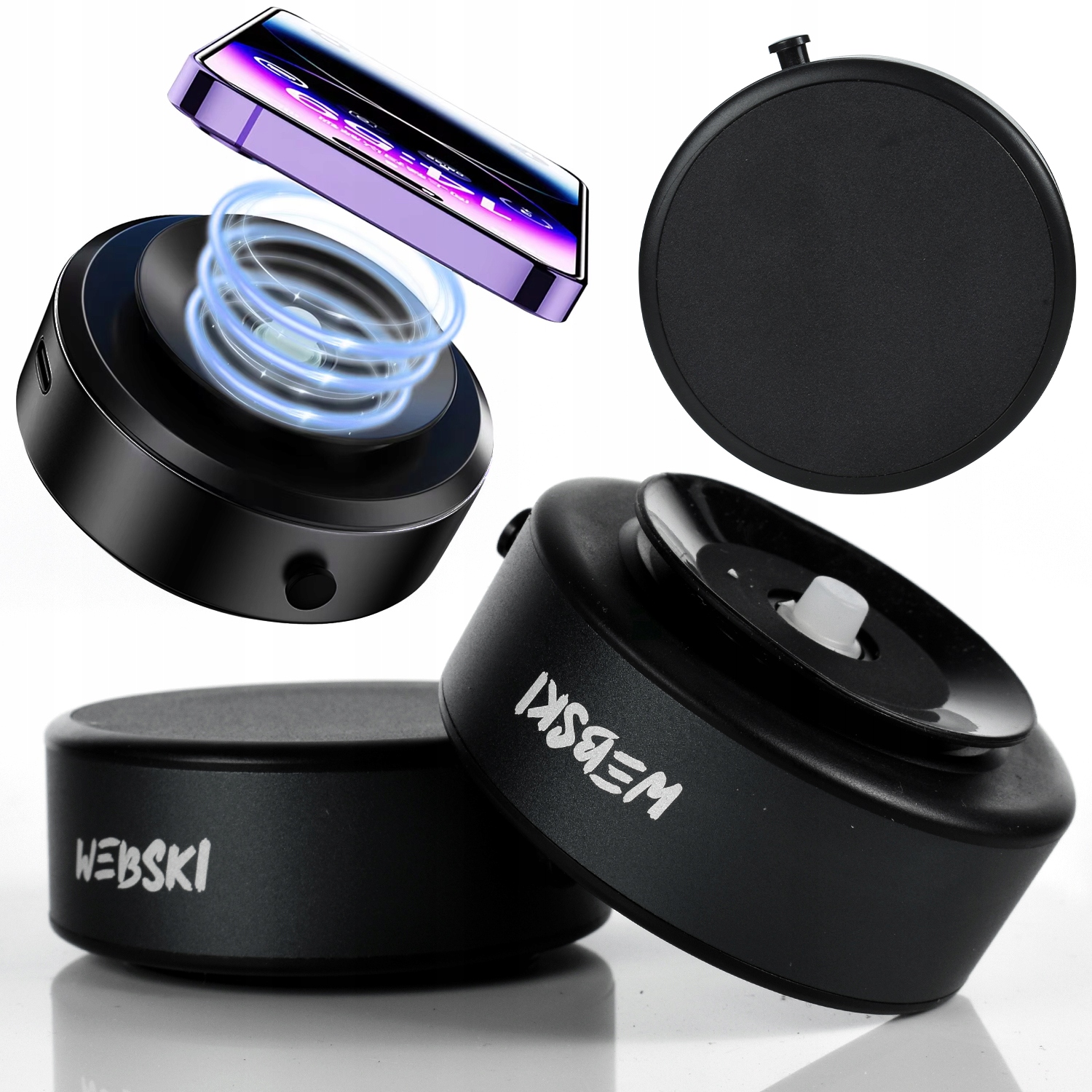 Mocny Uchwyt Do Telefonu Z Przyssawką Automatyczną Magnetyczny Do Płaskich