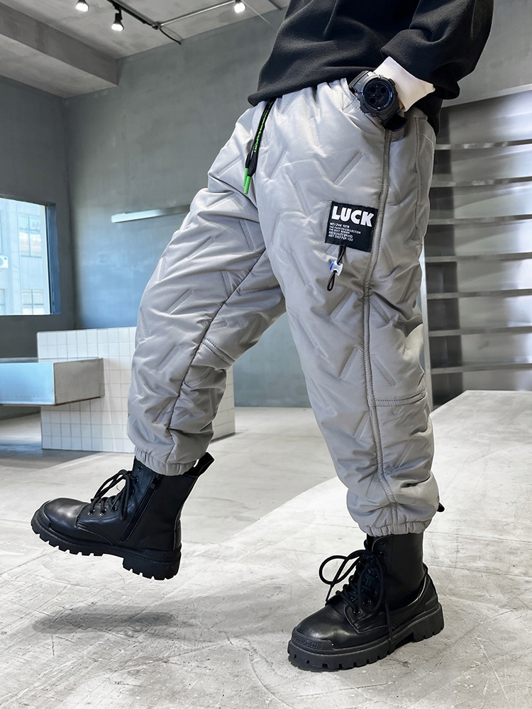 CIEPŁE GRUBE SPODNIE DRESOWE OCIEPLANE JOGGERY zimowe pikowane chłopięcy Materiał dominujący poliester