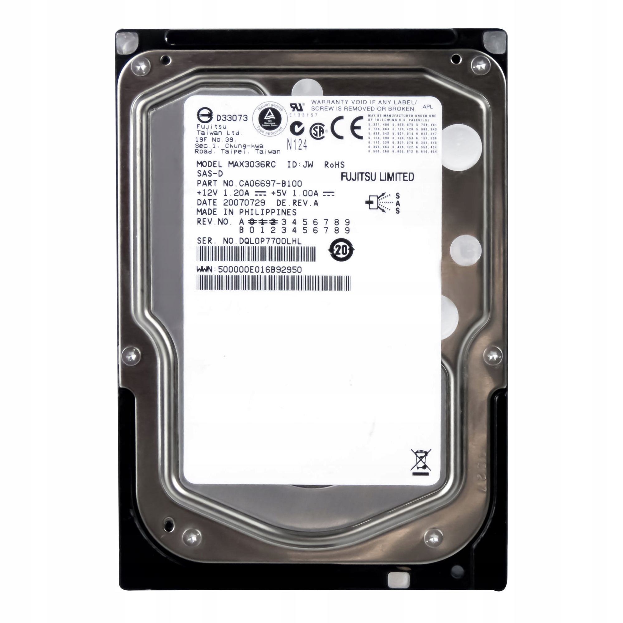 Fujitsu 36GB 15K 16MB SAS-1 3.5'' MAX3036RC