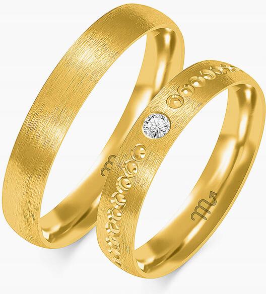 Zlatý snubní prsten se vzorem 585 vel 17 18 19, exkluzivní kolekce