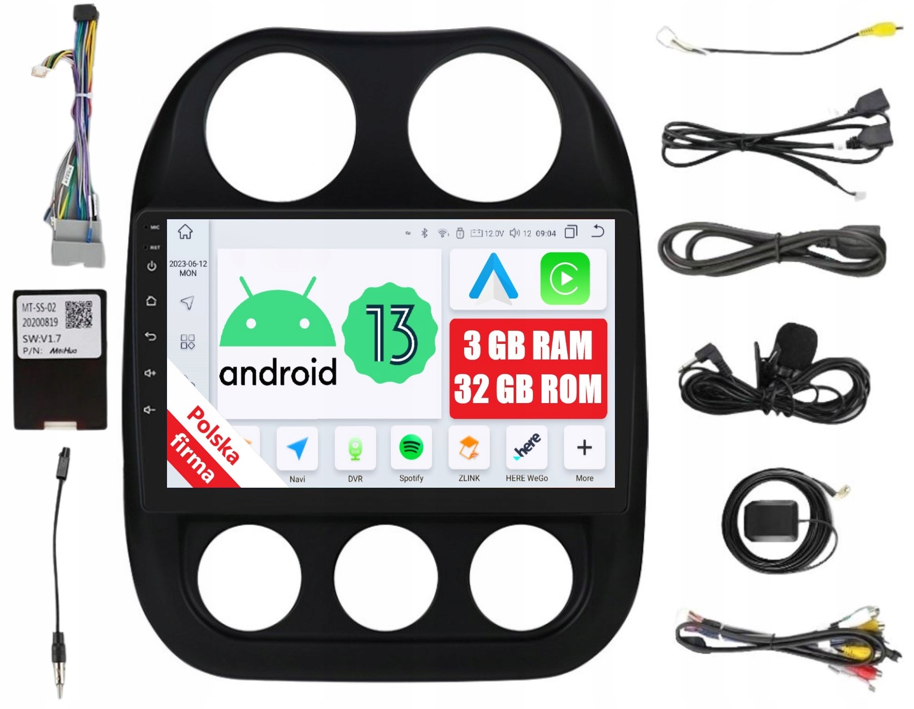 Radio 2DIN Nawigacja Android Jeep Compass I Patriot 3/32 Gb Dsp Carplay Lte