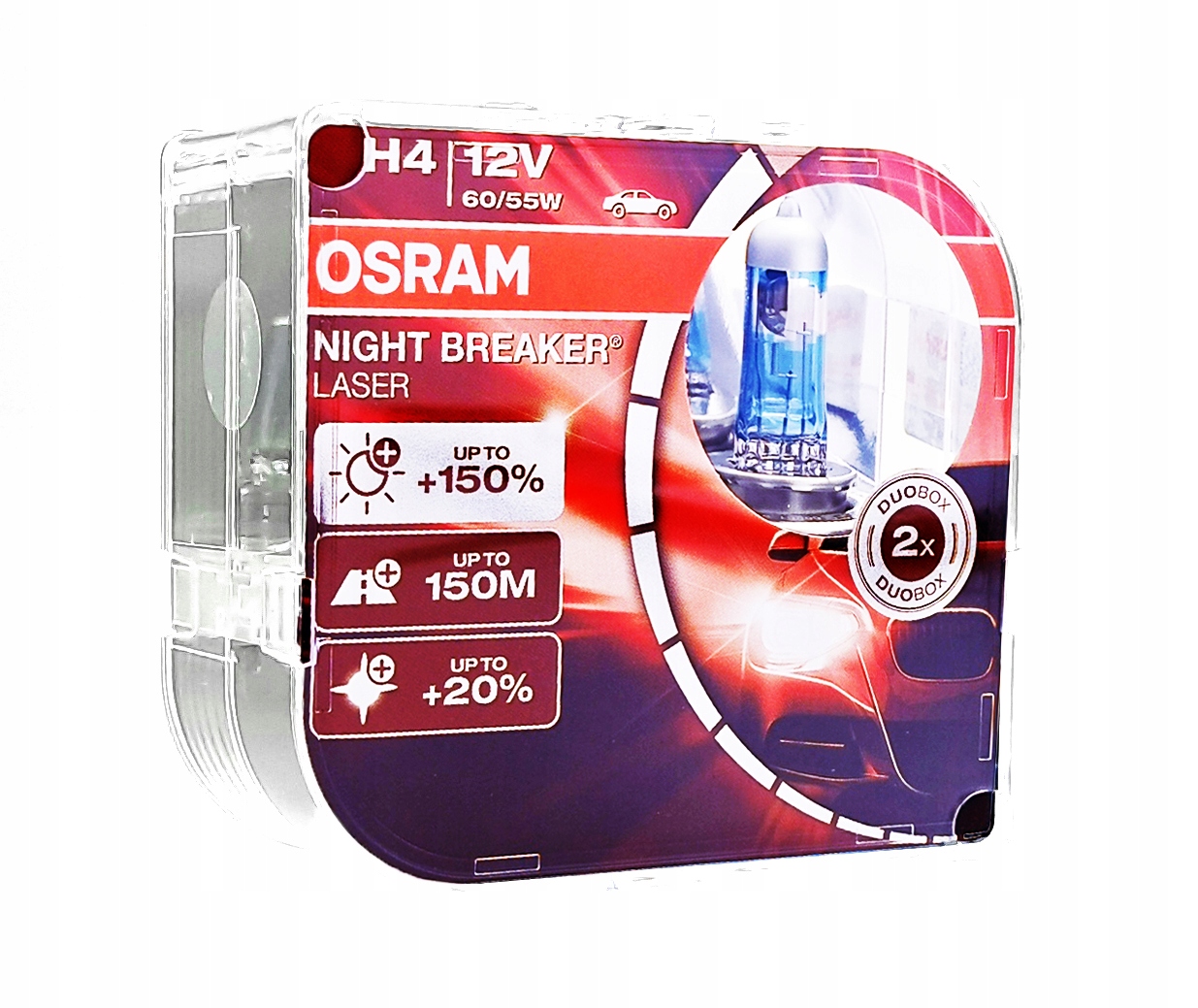 OSRAM H4 12V 60/55W +150 NIGHT BREAKER LASER 2 шт