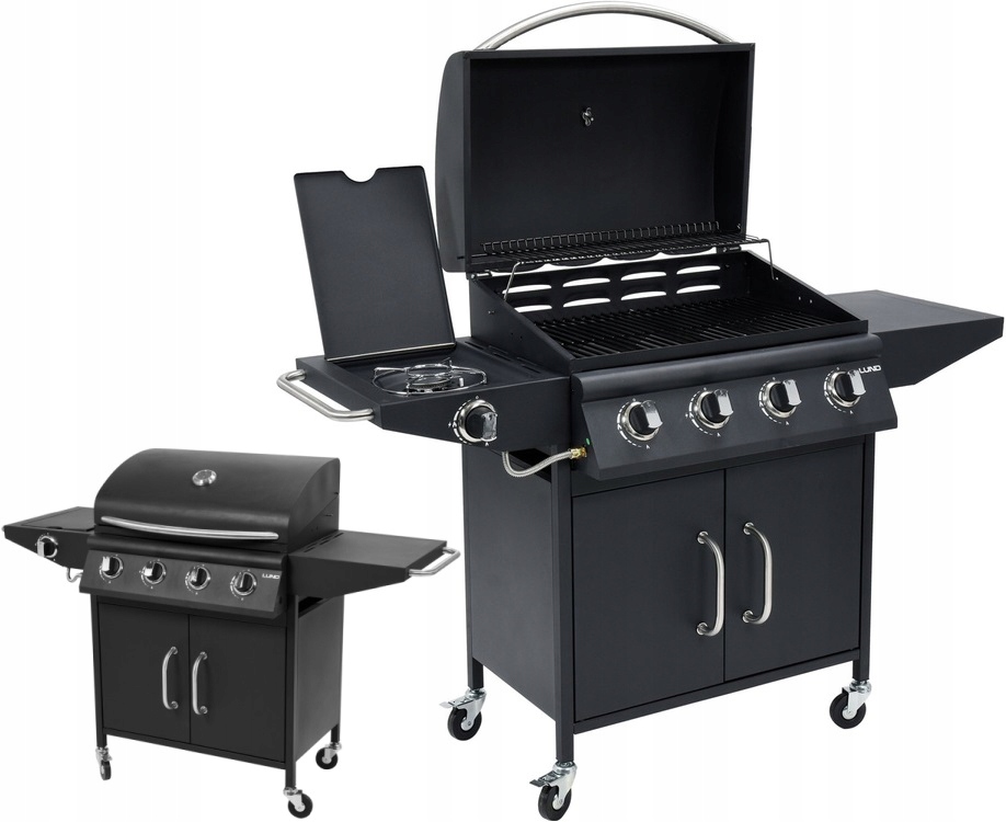 Zahradní Plynový Gril 4+1 Lund 16KW Boční Hořák Porcelánový Rošt 99643