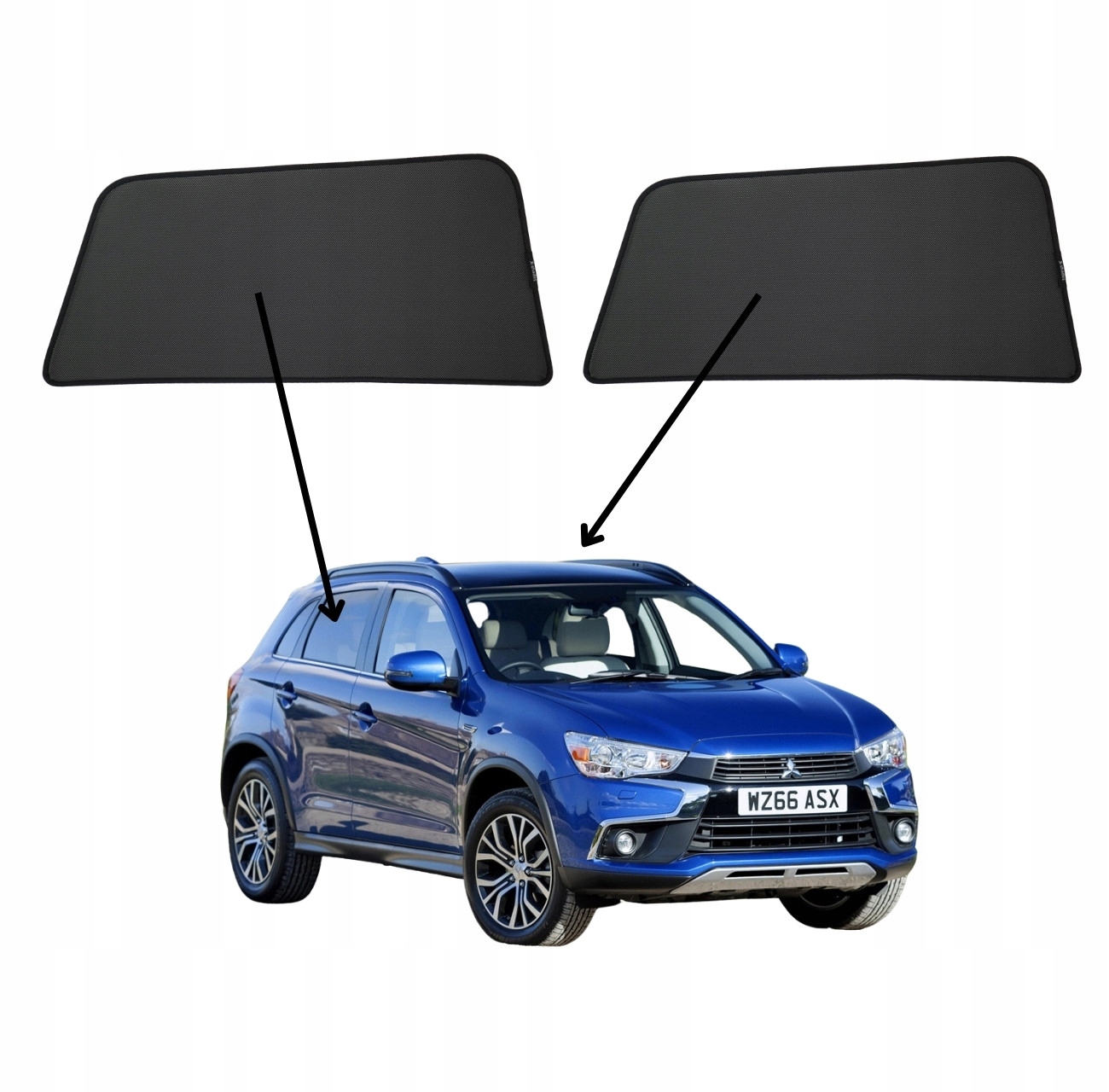 Protislnečné clony do Mitsubishi Asx, 2010-2018, magnety, sada 2ks